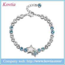 Charm bracelet sliver gemstone bead with smart crystal bracelets stars